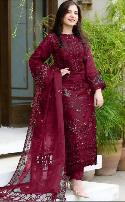 Dananil Lawn Heavy 3pc Emboidery IR-Mehron-1021